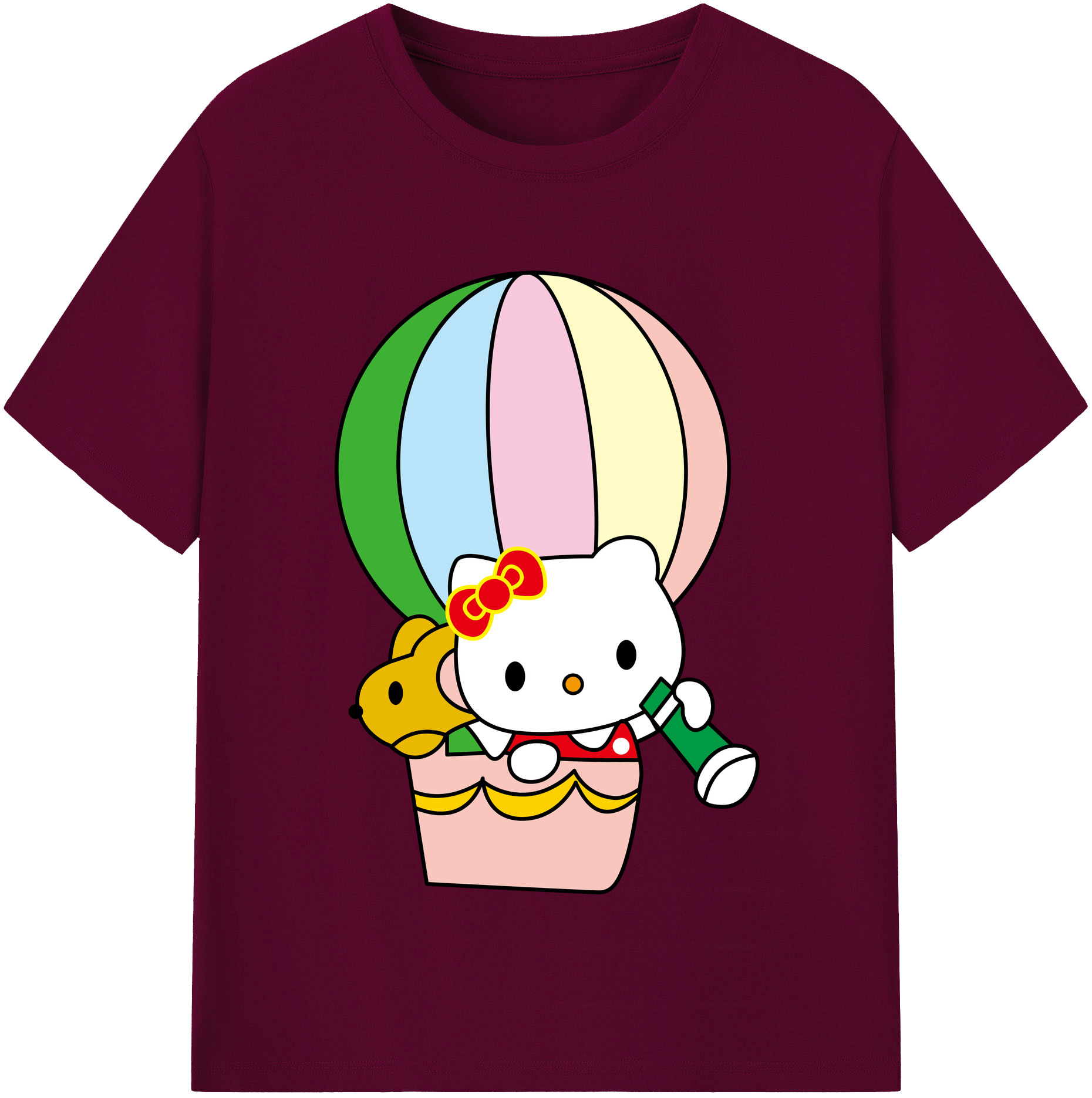 （画像用） Hello Kitty ハローキティ レディースカジュアルプリントTシャツ（綿100％）